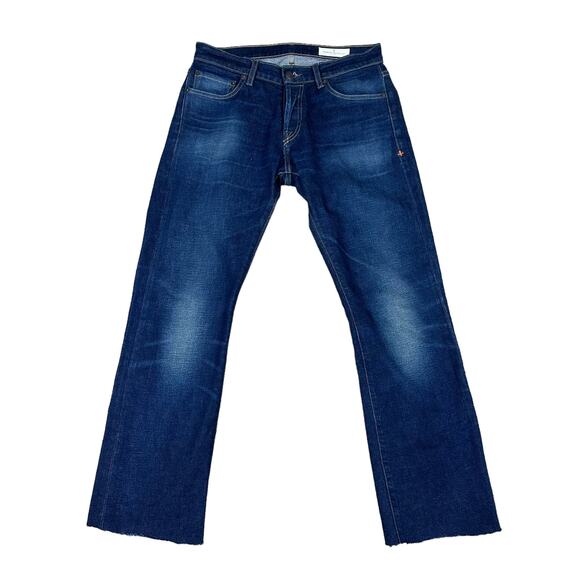 IMOGENE + WILLIE Dark Wash Distressed Hazel Straight Leg Low Rise Denim Jeans 26 - Picture 1 of 7